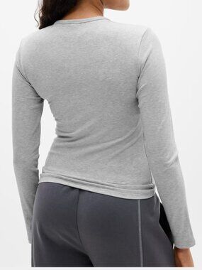 NWT Athleta Signature Rib Top Grey Heather Size Small